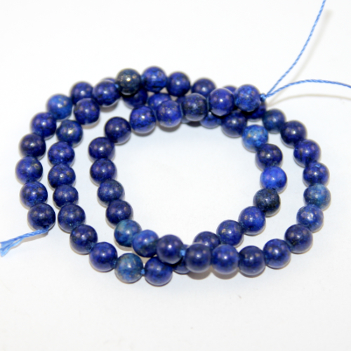 6mm Lapis Lazuli - Grade A - Round Beads - 38cm Strand