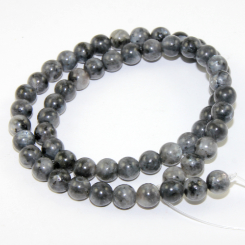 6mm Black Labradorite Round Beads - 38cm Strand