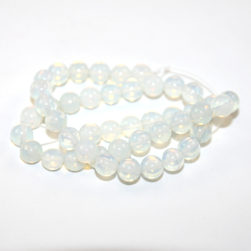 8mm White Opal Round Beads - 38cm Strand