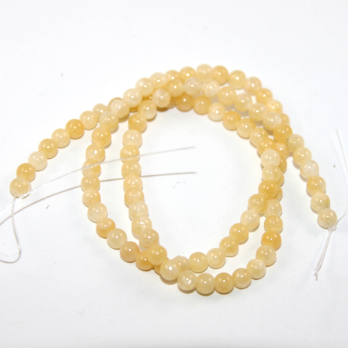 4mm Lemon Jade Round Beads - 38cm Strand