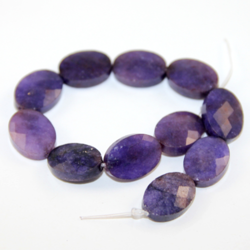 13mm x 18mm Faceted Amethyst Oval Beads - 19cm Strand