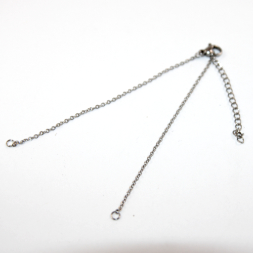 1mm Cross Chain 20cm Necklace Extender with 5cm Extension Chain - 304 Stainless Steel