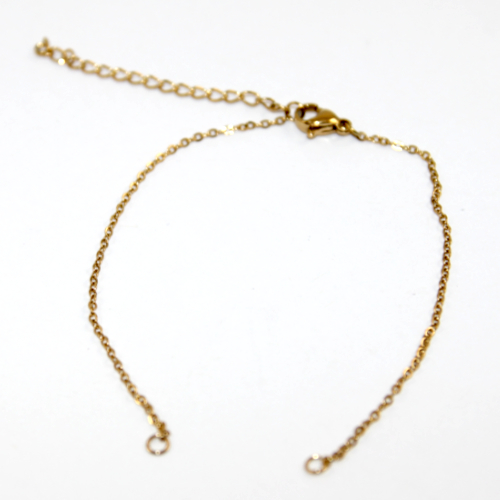 1mm Cross Chain 20cm Necklace Extender with 5cm Extension Chain - Gold