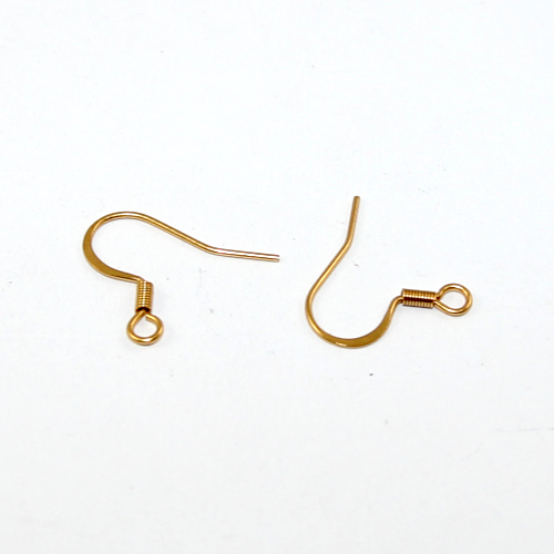 20mm French Hook with Spring - Pair - 304 Stainless Steel - Bright Gold - Pack of 10 Pairs