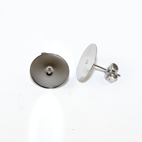 12mm Flat Back Stud with Butterfly Back - Pair - 316 Surgical Steel