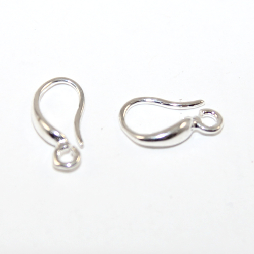 14.5mm x 7mm 925 Sterling Silver Carved Ear Hook with Front Loop