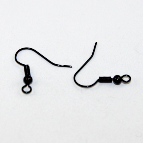 20mm French Hook with Spring & Ball - Pair - Black