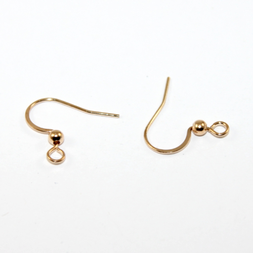 19mm French Hook with Ball - Pair - Pale Gold