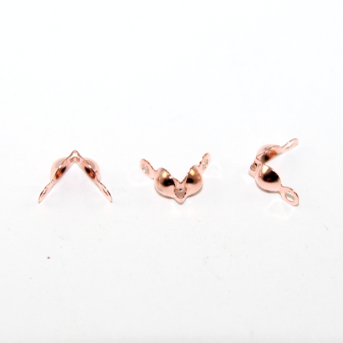 4mm x 7mm Calotte Cover with 2 Closed Loops - Rose Gold - Bag of 20