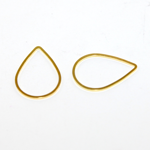 21mm x 15mm Closed Drop Copper Linking Ring - Bright Gold