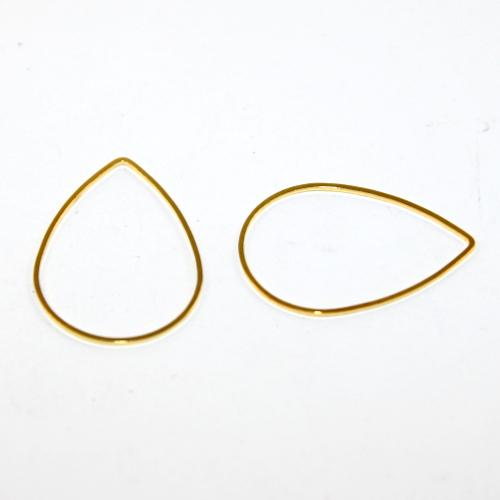 31mm x 22mm Closed Drop Copper Linking Ring - Bright Gold