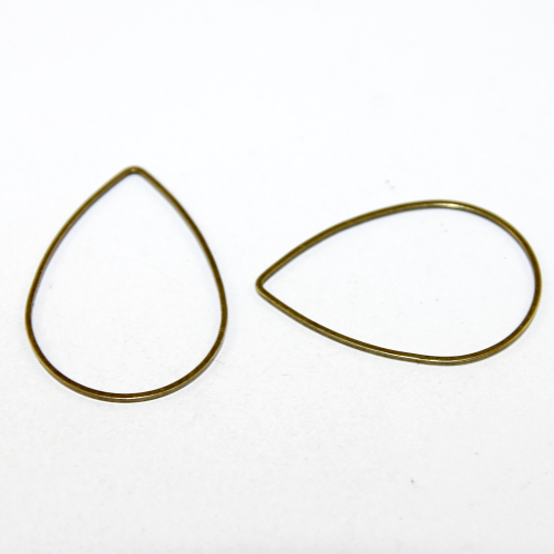 31mm x 22mm Closed Drop Copper Linking Ring - Antique Bronze
