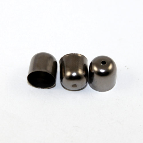 10mm x 11mm Glue in Cord End with Hole - Gunmetal