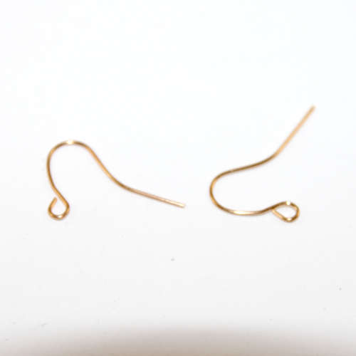 15mm x 24mm Pale Gold Plain Ear Hook - 10 Pairs