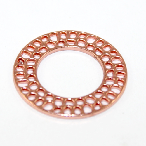 30mm Carved Wreath Pendant - Rose Gold