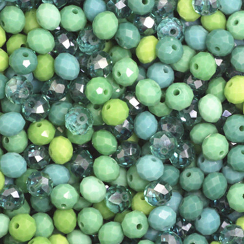 4mm x 6mm Rondelle Beads - Turquoise Mix - 50 Piece Bag