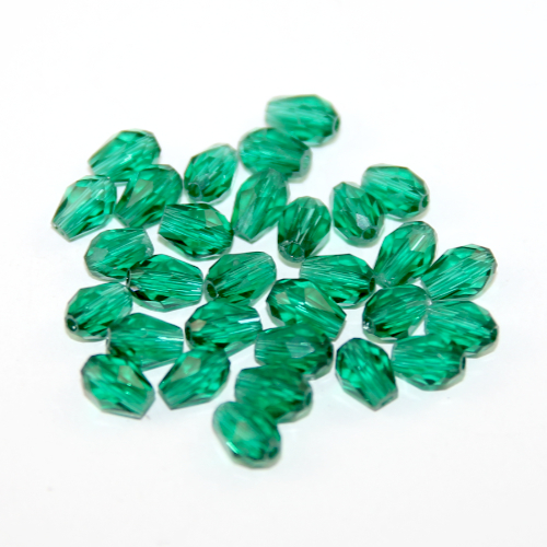 5mm x 7mm Teal Faceted Tear Drop Bead - 20 Piece Bag
