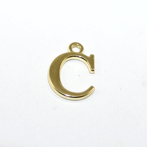 16mm Letter Charm - C - Pale Gold