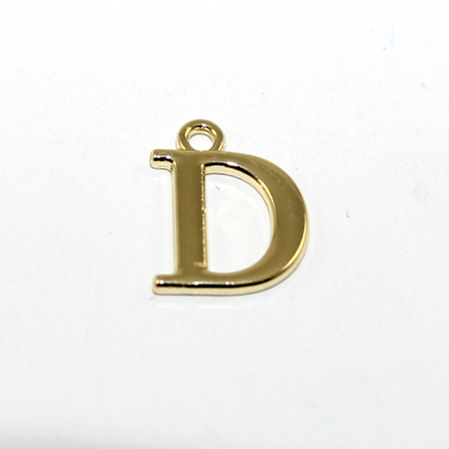 16mm Letter Charm - D - Pale Gold