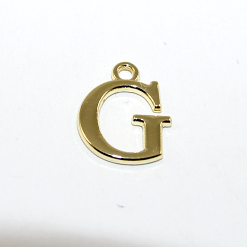 16mm Letter Charm - G - Pale Gold