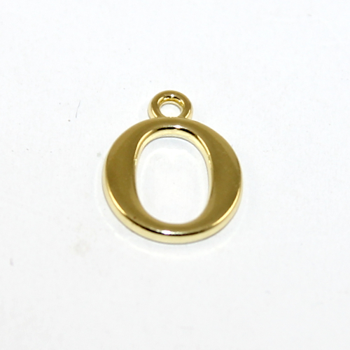 16mm Letter Charm - O - Pale Gold