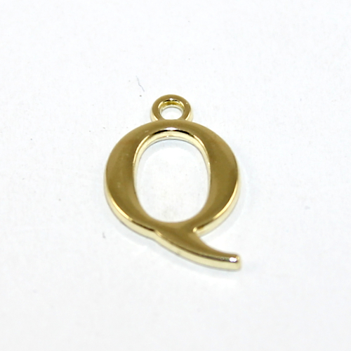 16mm Letter Charm - Q - Pale Gold