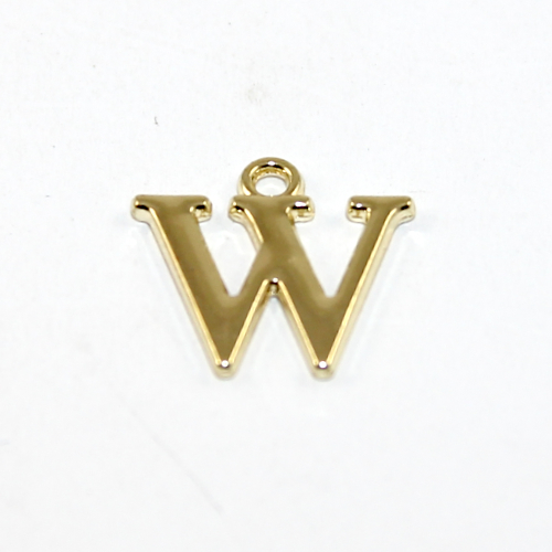 16mm Letter Charm - W - Pale Gold