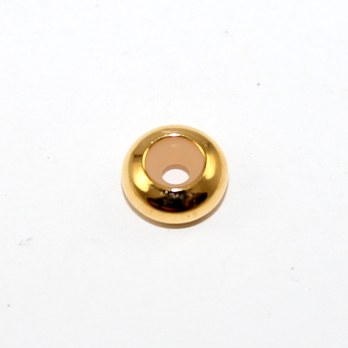 8mm Bright Gold Silicone Slider Beads