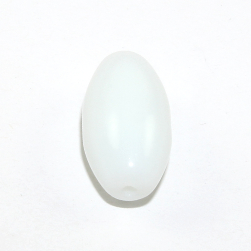 19mm x 10mm Oval Beads - White - 10 Beads