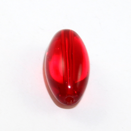 19mm x 10mm Oval Beads - Red - 10 Beads