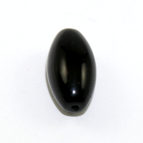 19mm x 10mm Oval Beads - Black - 10 Beads