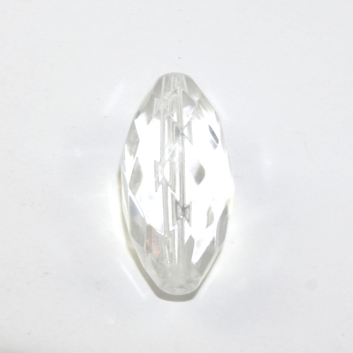 30mm x 14mm Faceted Oval Beads - Clear - 5 Beads