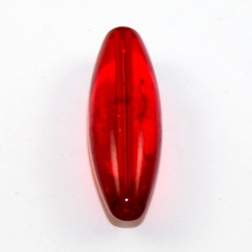40mm x 12mm Oval Beads - Red - 5 Beads