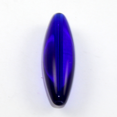 40mm x 12mm Oval Beads - Dark Blue - 5 Beads