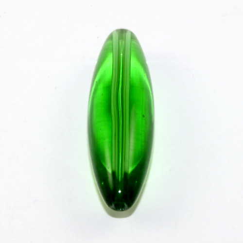 40mm x 12mm Oval Beads - Green - 5 Beads