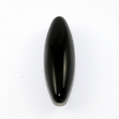 40mm x 12mm Oval Beads - Black - 5 Beads