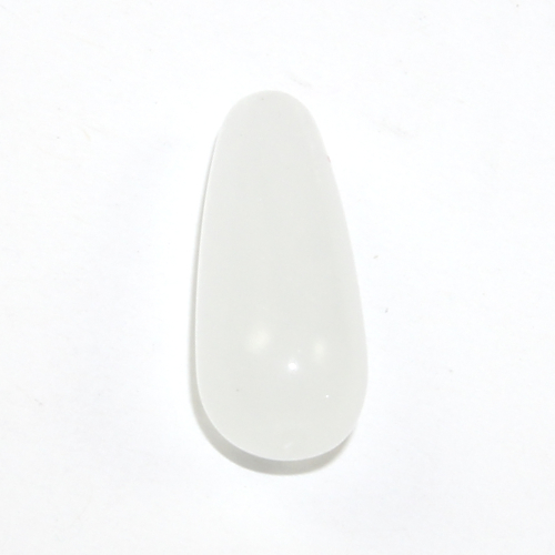 19mm x 9mm Tear Drop Beads - White Opal - 10 Beads