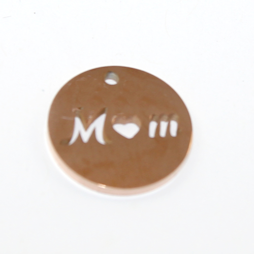 15mm M♥m Charm - 304 Stainless Steel - Rose Gold