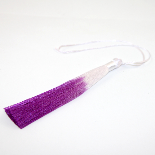 130mm Silk Gradient Tassel - Purple & White