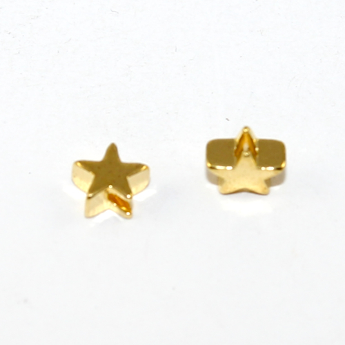 6mm Hematite Star Beads - Pack of 10 - Bright Gold