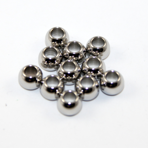 8mm with a 4mm hole 316 Surgical Steel Round Bead