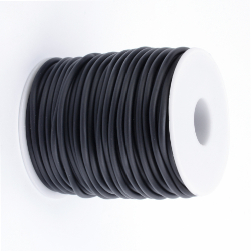 3mm Black Rubber Cord - Solid