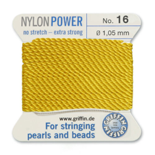 No 16 - 1.05mm - Yellow Carded Bead Cord Nylon Power