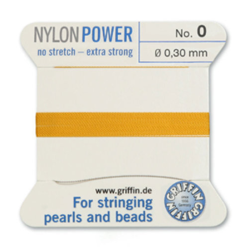 No 0 - 0.30mm - Amber Carded Bead Cord Nylon Power
