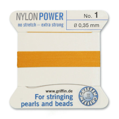 No 1 - 0.35mm - Amber Carded Bead Cord Nylon Power