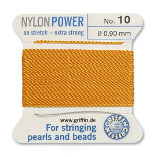 No 10 - 0.90mm - Amber Carded Bead Cord Nylon Power