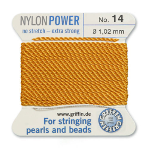 No 14 - 1.02mm - Amber Carded Bead Cord Nylon Power