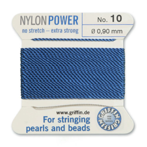 No 10 - 0.90mm - Blue Carded Bead Cord Nylon Power