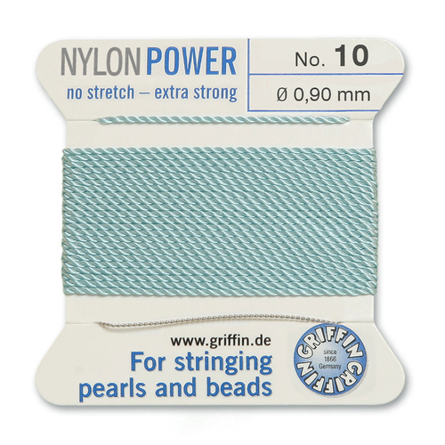 No 10 - 0.90mm - Turquoise Carded Bead Cord Nylon Power