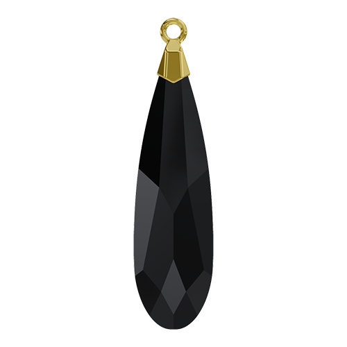 6533 - 33mm - Jet RHOD (280) - Raindrop Pendant
